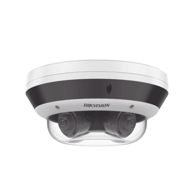 PanoVu Series / Vista Panorámica 360º / 4 Lentes Mot. 2.8 a 12 mm (4 Megapixel por Lente) / 16 Megapixel en Total / WDR 120 dB / DARKFIGHTER / Exterior IP67 / IK10 / PoE+ / 30 mts IR / Micro SD