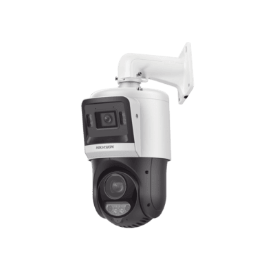 [TandemVu] Domo PTZ IP 4 Megapixel + Cámara Fija 4 Megapixel / 15X Zoom / 100 mts IR + 30 mts Luz Blanca / IP67 / ACUSENSE / PoE+ / 2 Micrófonos Integrados y Bocina / Alerta Audible y Luz Estroboscopica / Alarmas I/O / DARKFIGHTER / Micro SD