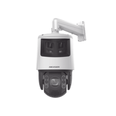 [TandemVu] PTZ IP 4 Megapixel con Cámara Panoramica 6 Megapixel / 25X Zoom / 200 mts IR / 30 mts Luz Blanca / ACUSENSE / IP66 / Alerta Audible y Luz Estroboscopica / Autoseguimiento / Hi-PoE / Alarmas I/O / Ultra Baja Iluminación / Micro SD
