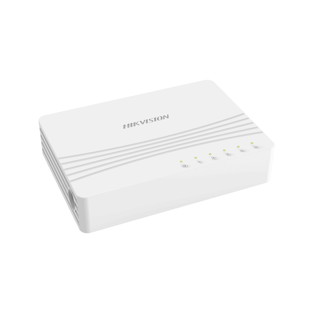 DS3E0505DE-LAT-IZQ-l Switch Gigabit No Administrable de Escritorio con 5 puertos 10 / 100 / 1000 Mbps / Diseño Compacto y Estetico DS-3E0505D-E 2