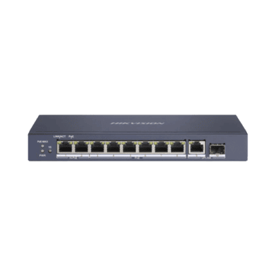 Switch PoE+ / No Administrable / 7 Puertos 1000 Mbps 802.3 af/at (30 W) / 2 Puertos 1000 Mbps Hi-PoE (90 W) / 1 Puertos 1000 Mbps Uplink / 1 Puerto SFP / Modo Extendido hasta 300 Metros / 110 Watts