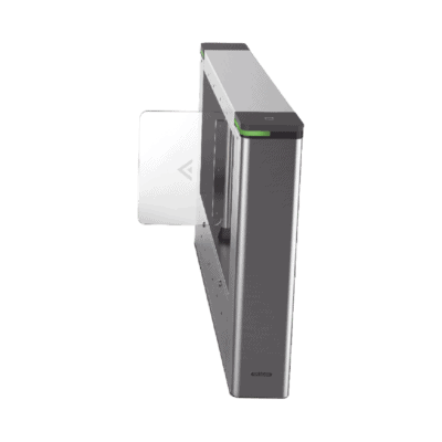 Torniquete DERECHO tipo Swing para Carril de 90 cms / Incluye Panel y Lector de Tarjeta / TCP/IP / Administrable por iVMS-4200 (Requiere Torniquete Izquierdo) / 6,000,000 MCBF / 12 Pares de IR