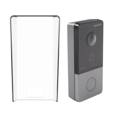 Kit Videoportero IP + Carcasa protectora 2 Megapixel  / PoE Estandar / IP65  / Apertura desde Hik-connect / Soporta 1 Departamento y Hasta 6 Monitores / Soporta Tarjetas Mifare / 1 Salida Relay