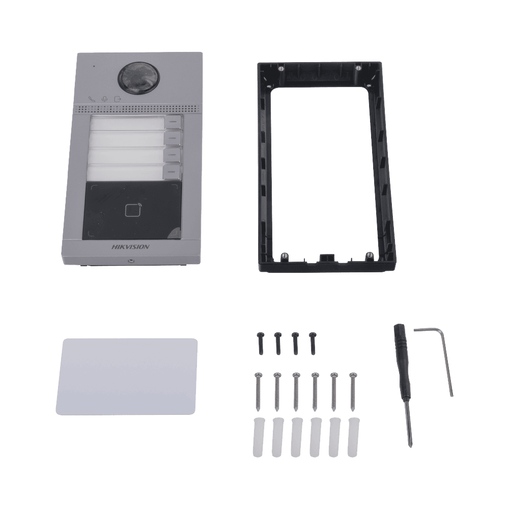 DSKV8413WME1C-AD-1-l Videoportero IP 2 Megapixel / Llamada y Apertura Remota desde App Hik-Connect (Requiere monitor )/ PoE / Exterior IP65 + Antivandalico IK08 / 4 Departamento / Apertura con Tarjeta / Soporta 2 Puertas y hasta 6 Monitores DS-KV8413-WME1(C) 5