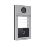 Videoportero IP 2 Megapixel / Llamada y Apertura Remota desde App Hik-Connect (Requiere monitor )/ PoE / Exterior IP65 + Antivandalico IK08 / 4 Departamento / Apertura con Tarjeta / Soporta 2 Puertas y hasta 6 Monitores DSKV8413WME1C-l