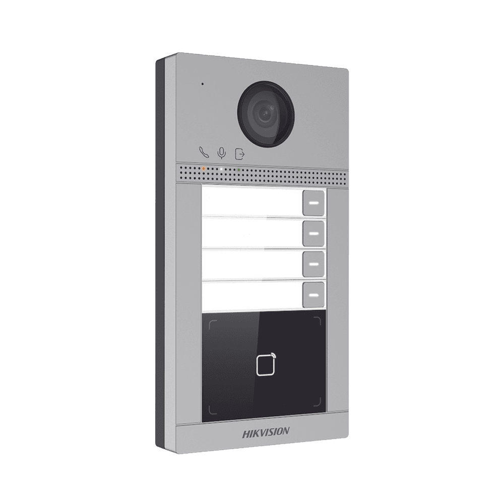 DSKV8413WME1C-l Videoportero IP 2 Megapixel / Llamada y Apertura Remota desde App Hik-Connect (Requiere monitor )/ PoE / Exterior IP65 + Antivandalico IK08 / 4 Departamento / Apertura con Tarjeta / Soporta 2 Puertas y hasta 6 Monitores DS-KV8413-WME1(C) 1