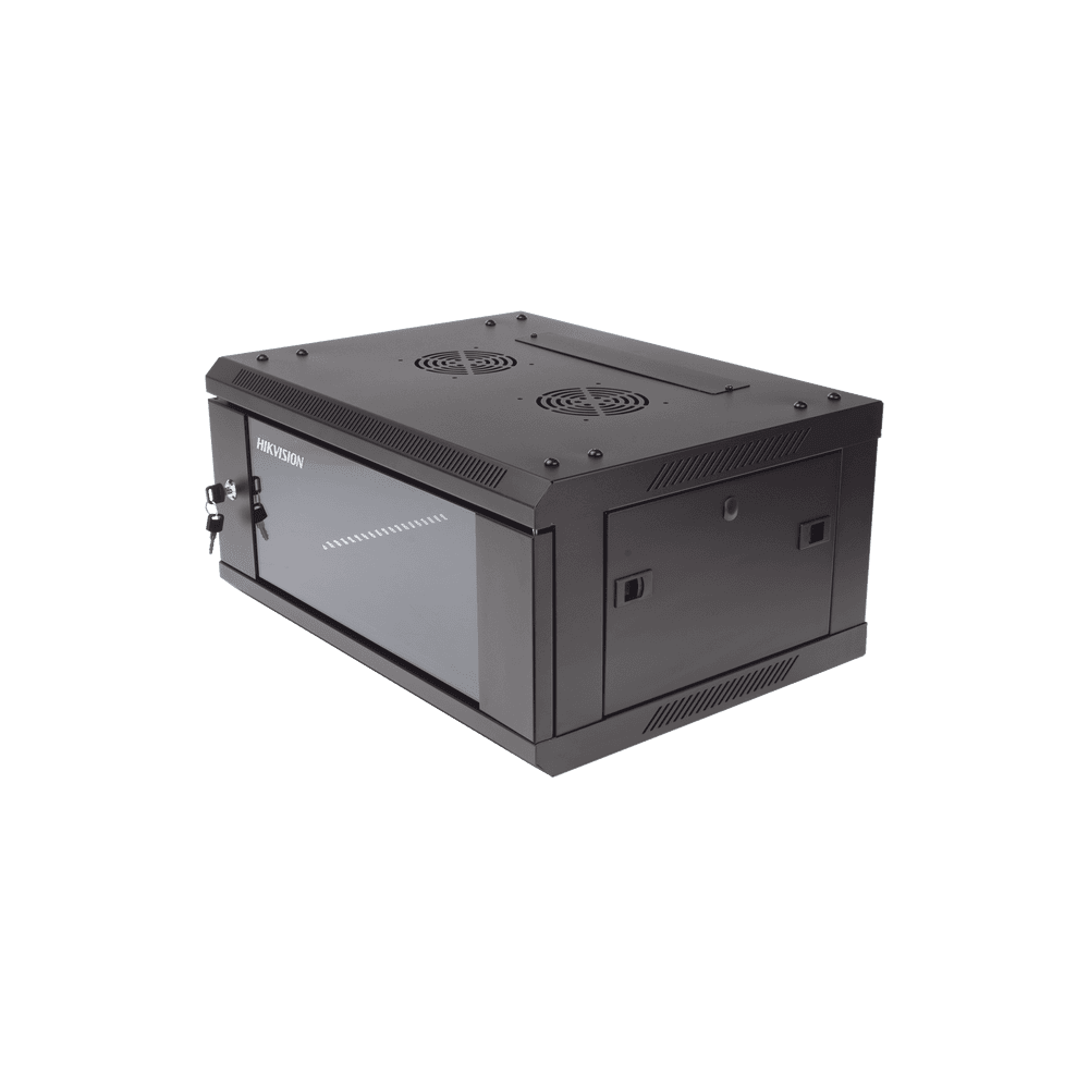 DSXS6404S_B-l Gabinete para Montaje en Pared - Piso / Puerta de Cristal Templado / Cuerpo Fijo / 4 Unidades de Rack / 19" / Fabricado en Acero DS-XS6404-S/B 1