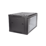 Gabinete para Montaje en Pared - Piso / Puerta de Cristal Templado / Cuerpo Fijo / 6 Unidades de Rack / 19" / Fabricado en Acero DSXS6406S_B-AD-2-l