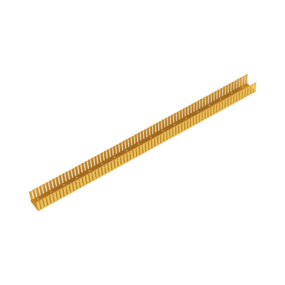 Canaleta Ranurada de PVC sin Tapa, Fiber-Duct™, 4 in de Ancho, 4 in de Alto y 1828.8 mm de Largo, Color Amarillo