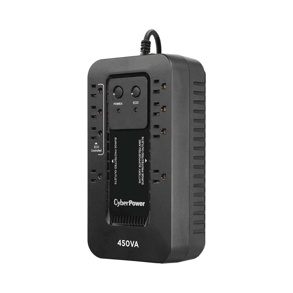 EC450G-AD-1-l UPS de 450 VA/260 W, Topología Standby con Modo Ahorrador ECO, Entrada 120 Vca NEMA 5-15P, Con 8 Tomas NEMA 5-15R EC450G 2