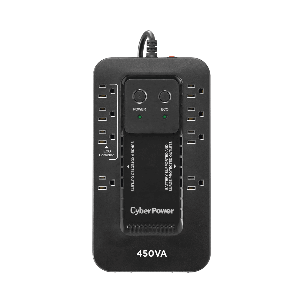 EC450G-l UPS de 450 VA/260 W, Topología Standby con Modo Ahorrador ECO, Entrada 120 Vca NEMA 5-15P, Con 8 Tomas NEMA 5-15R EC450G 1