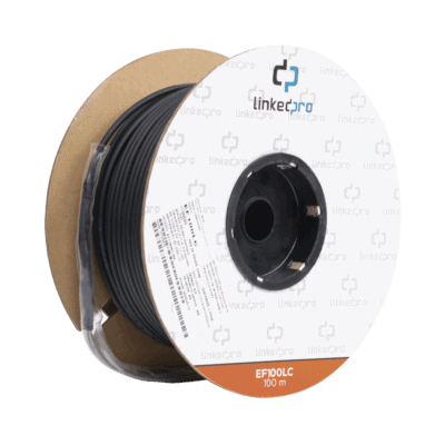 Carrete de Fibra Óptica Monomodo con Conectores LC-LC Duplex, Reforzada con Kevlar, de 100 Metros (328.08 Pies), Para Instalaciones Subterráneas por Tubería