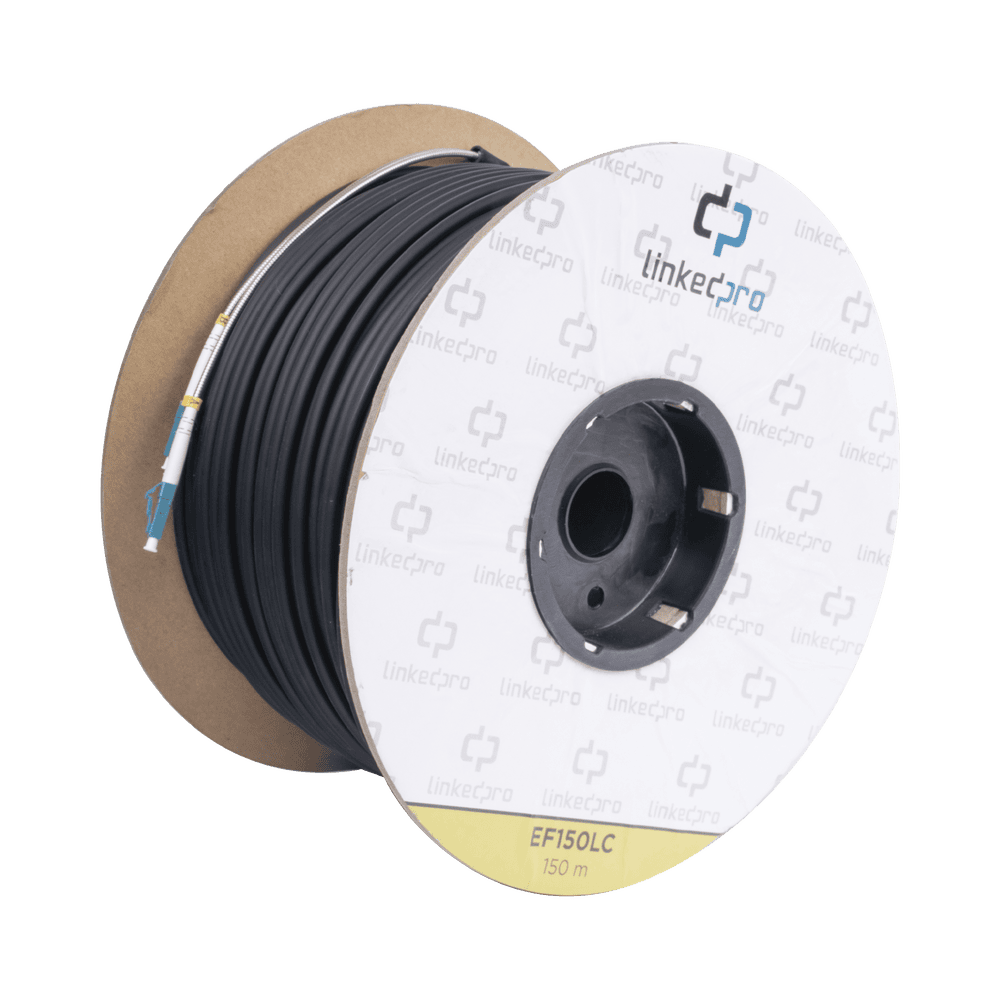 EF150LC-AD-1-l-1 Carrete de Fibra Óptica Monomodo con Conectores LC-LC Duplex, Reforzada con Kevlar, de 150 Metros (492.13 Pies), Para Instalaciones Subterráneas por Tubería EF-150-LC 2