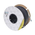 Carrete de Fibra Óptica Monomodo con Conectores LC-LC Duplex, Reforzada con Kevlar, de 150 Metros (492.13 Pies), Para Instalaciones Subterráneas por Tubería EF150LC-AD-2-l-1