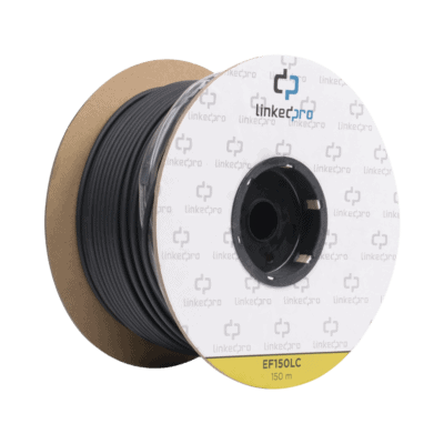 Carrete de Fibra Óptica Monomodo con Conectores LC-LC Duplex, Reforzada con Kevlar, de 150 Metros (492.13 Pies), Para Instalaciones Subterráneas por Tubería