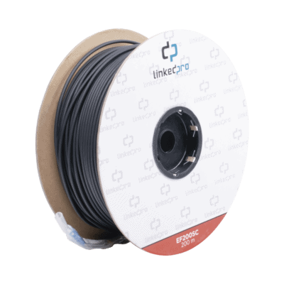 Carrete de Fibra Óptica Monomodo con Conectores SC-SC Duplex, Reforzada con Kevlar, de 200 Metros (656.17 Pies), Para Instalaciones Subterráneas por Tubería