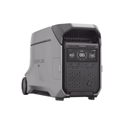 Estación de Energía Portátil DELTA PRO3 / 4096Wh Litio LFP / 5 AC 4000W (8000W Pico) / 2 USB-C 100W / Capacidad para Aumentar Respaldo / Cargador de Coche 10A a 12.6V / Conectividad WiFi y Bluetooth (App) / Carga Solar 2600W Max. (2 P