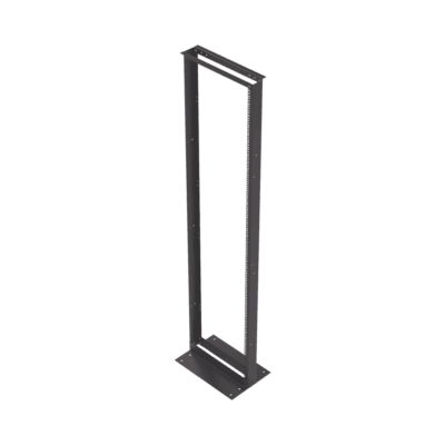 Rack de 2 Postes, Estándar 19", 45 Unidades, Fabricado en Acero, Base "L" para Anclar a Piso.