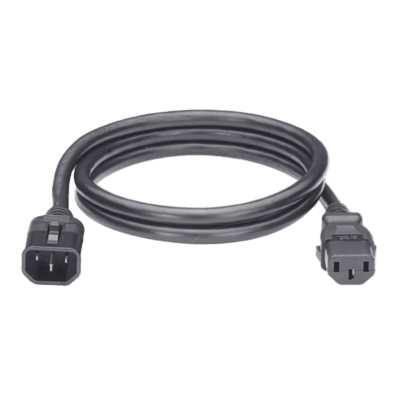 Cable de Alimentación Eléctrica Con Bloqueo de Seguridad, de IEC C14 a IEC C13, 1.8 Metros de Largo, Color Negro, 1 Pieza