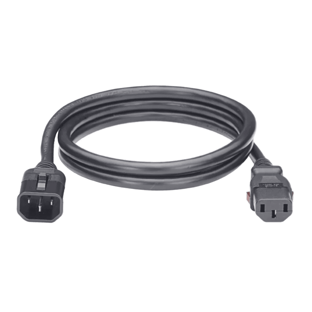 EP1314072X100-l Cable de Alimentación Eléctrica Con Bloqueo de Seguridad, de IEC C14 a IEC C13, 1.8 Metros de Largo, Color Negro, 1 Pieza EP1314072X100 1