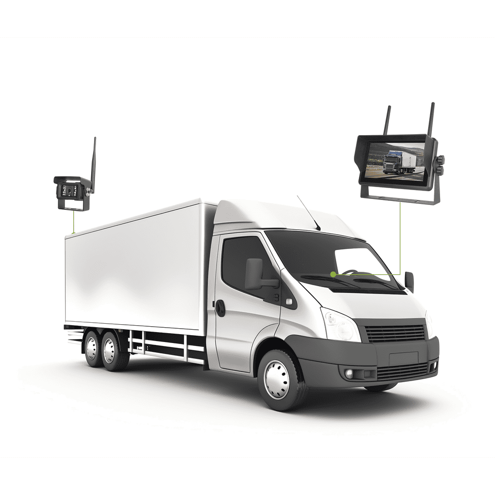 EP175J-AD-10-l Sistema Profesional Inalámbrico de Cámara de Reversa Infrarroja y Monitor Touch de 7" para Vehículos de Trabajo y Montacargas EP175J 11