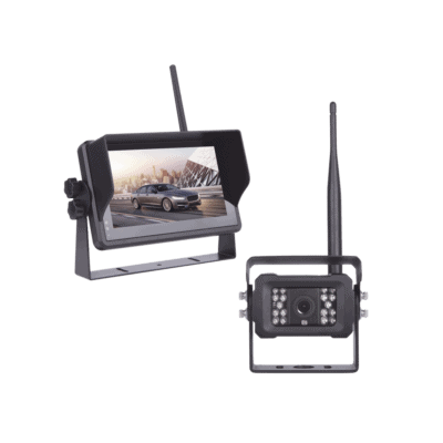 Sistema Profesional Inalámbrico de Cámara de Reversa Infrarroja y Monitor Touch de 7" para Vehículos de Trabajo y Montacargas