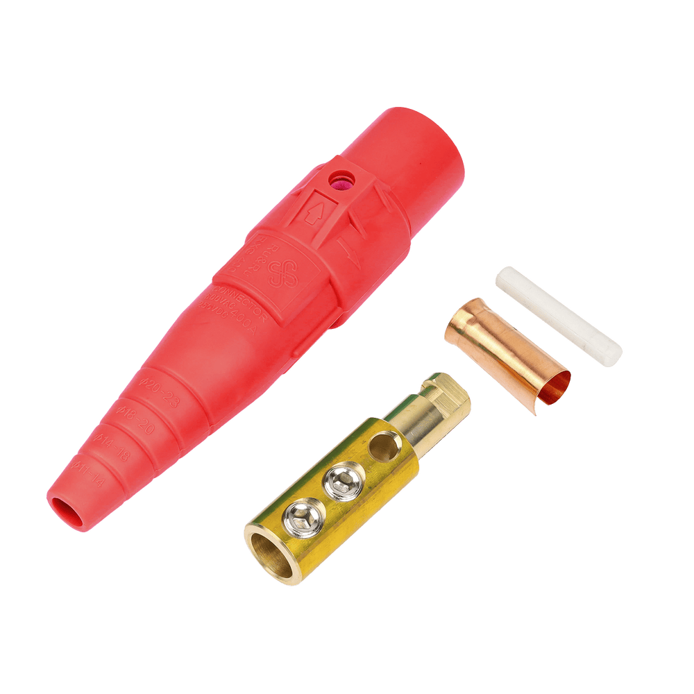 EPCAMLOCK400AMRED-l Conector Camlock Macho / 400 Amperes / 600V AC / Sección Cable 50-95 mm² / Compresión por Abrazadera / Plástico Ingeniería / Varios Colores EP-CAMLOCK-400A-M-RED 1