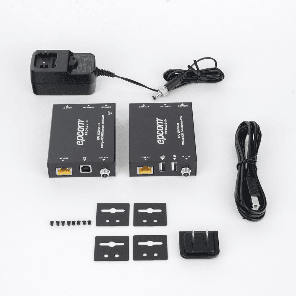 EPCEDB70K-AD-9-l Kit Extensor HDMI con KVM | 70m | 4K2K@60Hz | 4:4:4 | HDMI2.0b y HDCP 2.2 | Salida de Audio 3.5mm | Admite PoC | Admite USB 1.1 EPC-EDB70K 10