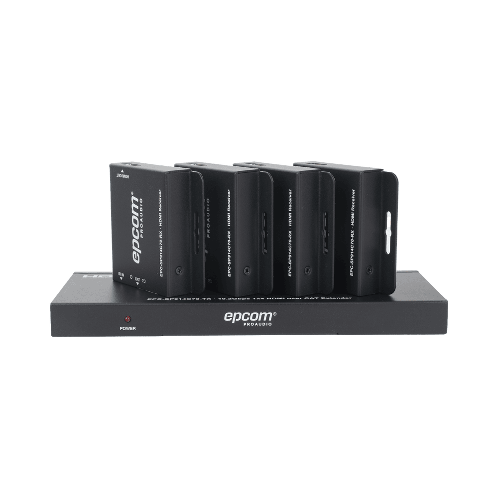 EPCSP914C70-AD-3-l Splitter HDMI 1x4 | Extensor HDMI | 4K@30Hz 40m | 1080p@60Hz 70m | Función PoC | 4:4:4 EPC-SP914C70 4