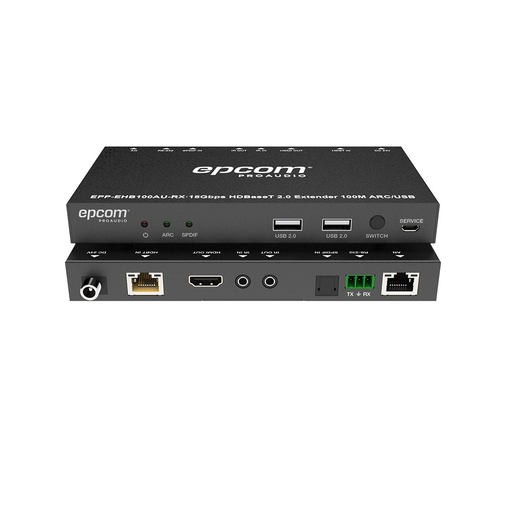 EPPEHB100AU-AD-3-l Kit Extensor HDMI | 4K2K@60HZ | HDR 4:4:4 | HDBaseT | 100M | Salida de Audio | HDCP 2.2 | IR Bidireccional | Admite la función USB KVM EPP-EHB100AU 4