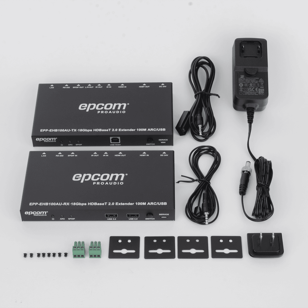 EPPEHB100AU-AD-8-l Kit Extensor HDMI | 4K2K@60HZ | HDR 4:4:4 | HDBaseT | 100M | Salida de Audio | HDCP 2.2 | IR Bidireccional | Admite la función USB KVM EPP-EHB100AU 9