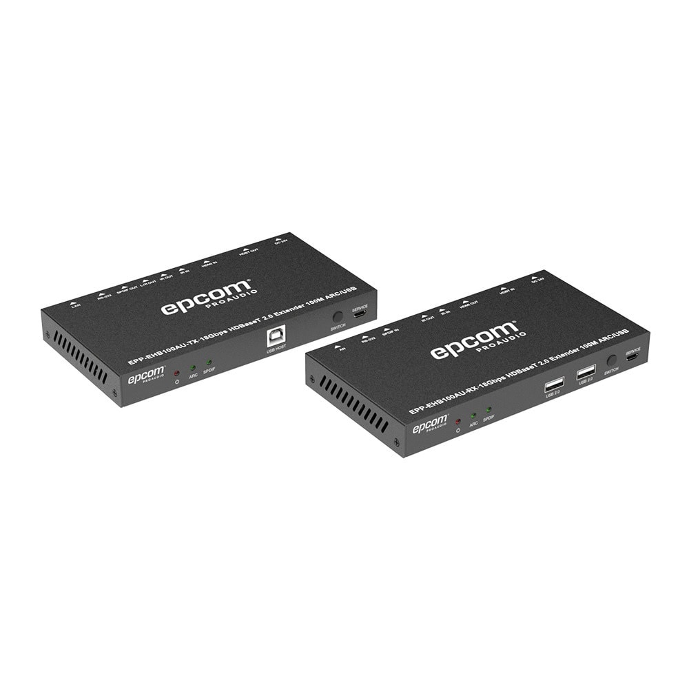 EPPEHB100AU-l Kit Extensor HDMI | 4K2K@60HZ | HDR 4:4:4 | HDBaseT | 100M | Salida de Audio | HDCP 2.2 | IR Bidireccional | Admite la función USB KVM EPP-EHB100AU 1