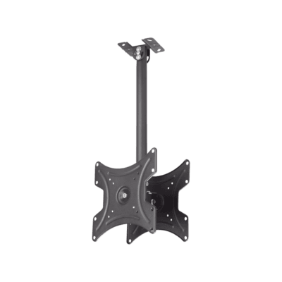 Montaje de Techo Universal Doble  para Monitores de 17 a  42" | Soporta hasta 22 KG x monitor/ VESA 75X75, 100X100, 200X200 / Acero / Montaje Telescopico de 50 cm hasta 80cm