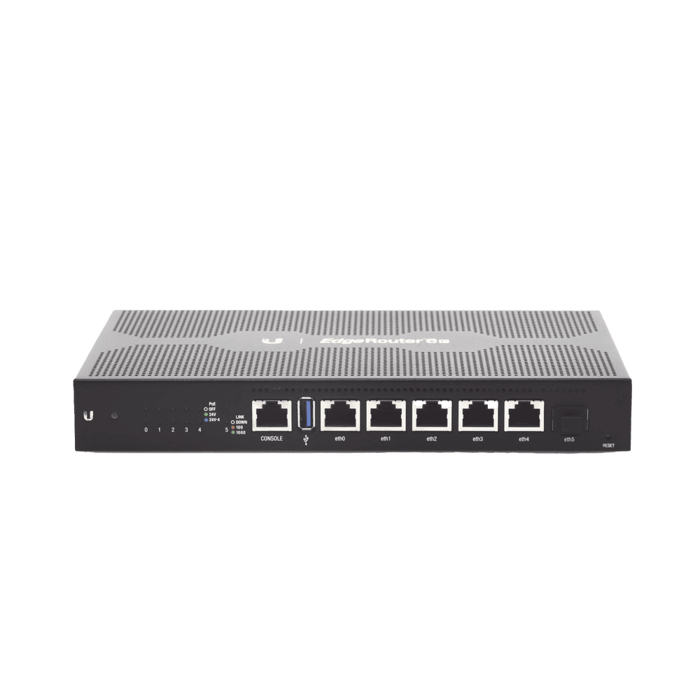 ER6P-l EdgeRouter 6 PoE pasivo 24 V, con 5 puertos 10/100/1000 Mbps + 1 puerto SFP, con funciones avanzadas de ruteo ER-6P 1
