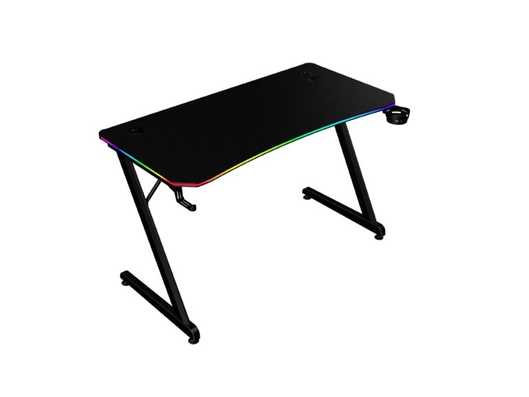 Escritorio Gamer Ergonómico  Olympus Spot Glow Pro MRX8000 Balam Rush Legend Series Escritorio Gamer Ergonómico 120 x 60cm, Iluminación RGB, Porta Vasos