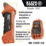 Detector Digital de Cortacircuitos de 120 Vca con Probador de Tomacorrientes GFCI. ET310-AD-3-l
