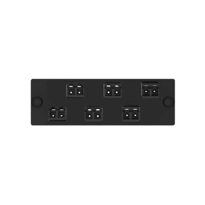 Placa Acopladora de Fibra Optica FAP, Con 6 Conectores LC Duplex (12 Fibras), Para Fibra Multimodo OM3/OM4, Color Negro