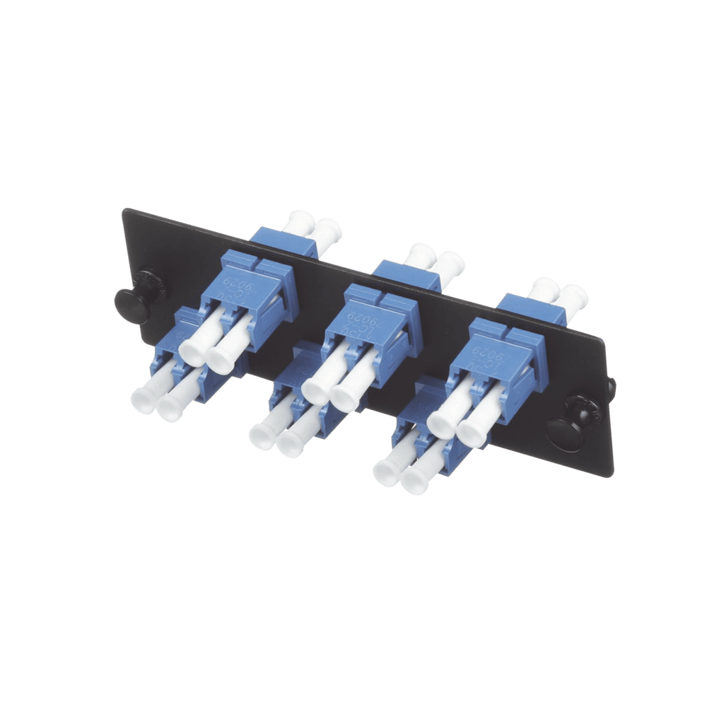 FAP6WBUDLCZ-l Placa Acopladora de Fibra Óptica FAP, con 6 Conectores LC Duplex (12 Fibras), para Fibra Monomodo OS1/OS2, Color Azul FAP6WBUDLCZ 1