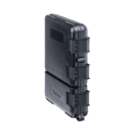 Caja de Distribución de Fibra Óptica para 24 Empalmes, con 8 acopladores SC/APC simplex, Exterior IP55, Color Negro FDP440A-AD-2-l