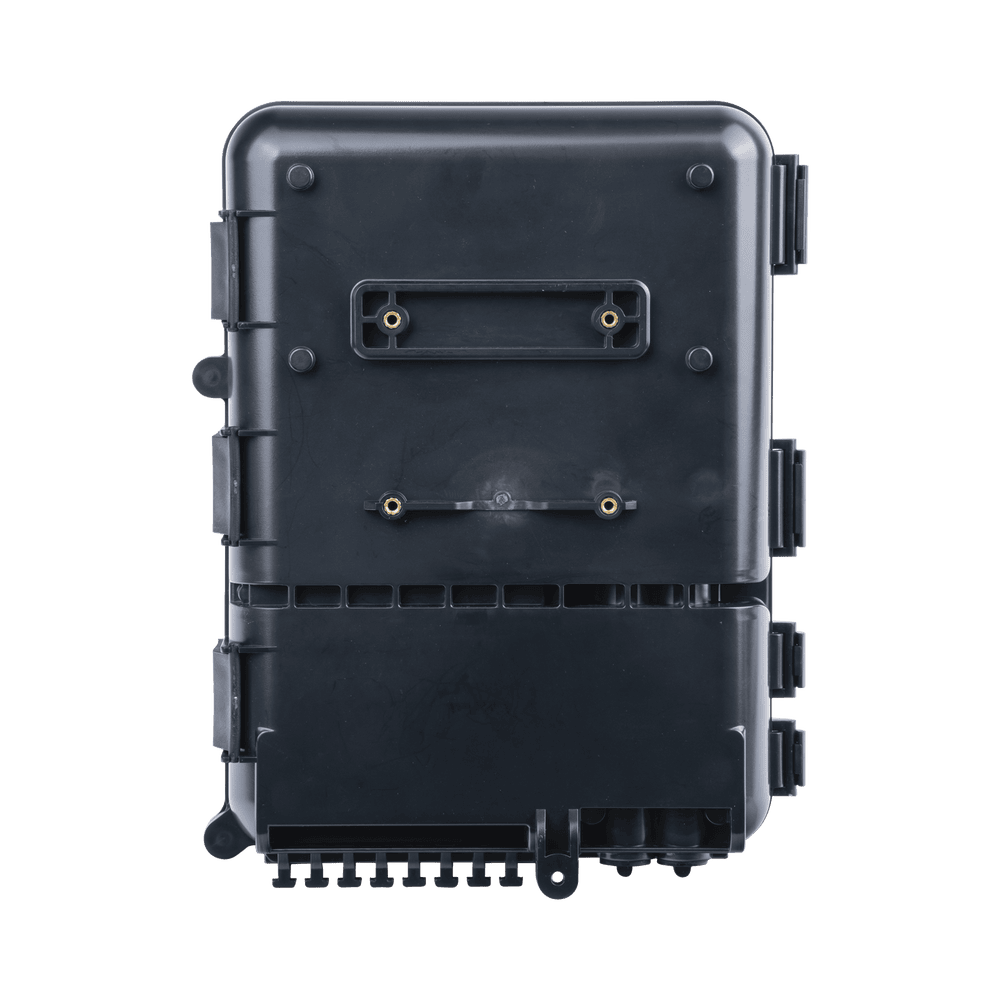 FDP440A-AD-4-l Caja de Distribución de Fibra Óptica para 24 Empalmes, con 8 acopladores SC/APC simplex, Exterior IP55, Color Negro FDP-440A 4