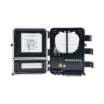 Caja de Distribución de Fibra Óptica para 24 Empalmes, con 8 acopladores SC/APC simplex, Exterior IP55, Color Negro FDP440A-AD-5-l