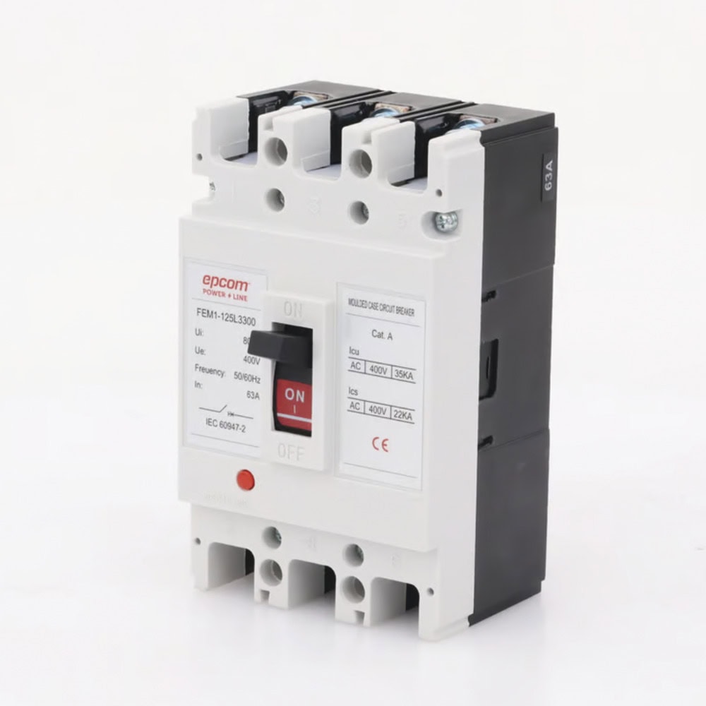 FEM11253P63A-AD-5-l Protección Térmica 3P, 63A, Corriente Alterna 690 V CA Trifásica. FEM11253P63A 5