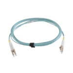 Jumper de Fibra Óptica Multimodo 50/125 XGLO OM4, LC-LC Duplex, OFNR, Color Aqua, 2 Metros (6.56 Pies) FJ2LCLC5V02AQ-l