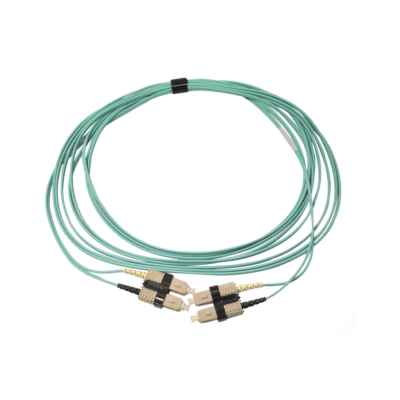 Jumper de Fibra Óptica Multimodo 50/125 OM3 XGLO, SC-SC Duplex, OFNR, Color Aqua, 5 Metros (16.40 Pies)