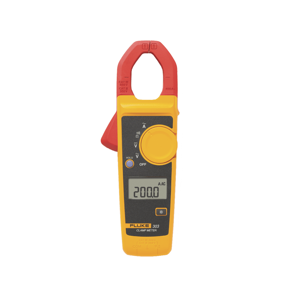 FLUKE303_EMESP-l-1 Amperimetro de Gancho, Para Medida de Corriente en CA de 600 A y Tensión en CA y CC de 600V FLUKE-303/EMESP 1