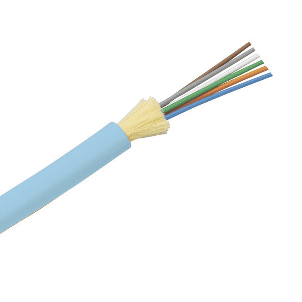 FODPZ06Y-l Cable de Fibra Óptica de 6 Hilos, Multimodo OM4 50/125 Optimizada, Interior, Tight Buffer 900um, No Conductiva (Dieléctrica), OFNP (Plenum), Precio Por Metro FODPZ06Y 1
