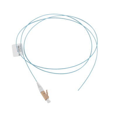 Pigtail de Fibra Óptica LC Simplex, Multimodo OM3 XGLO 50/125, OFNR, Color Aqua, 1 Metro (3.28 Pies)