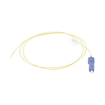 Pigtail de Fibra Óptica SC/UPC Simplex, Monomodo OS1/OS2 XGLO, OFNR, Color Amarillo, 1 Metro (3.28 Pies)