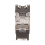 Plug RJ45 Blindado, Instalación Recta, Terminación en Campo Certificable, Compatible con Cat5e, Cat6 y Cat6A, Color Plata FPS6X88MTG-AD-2-l