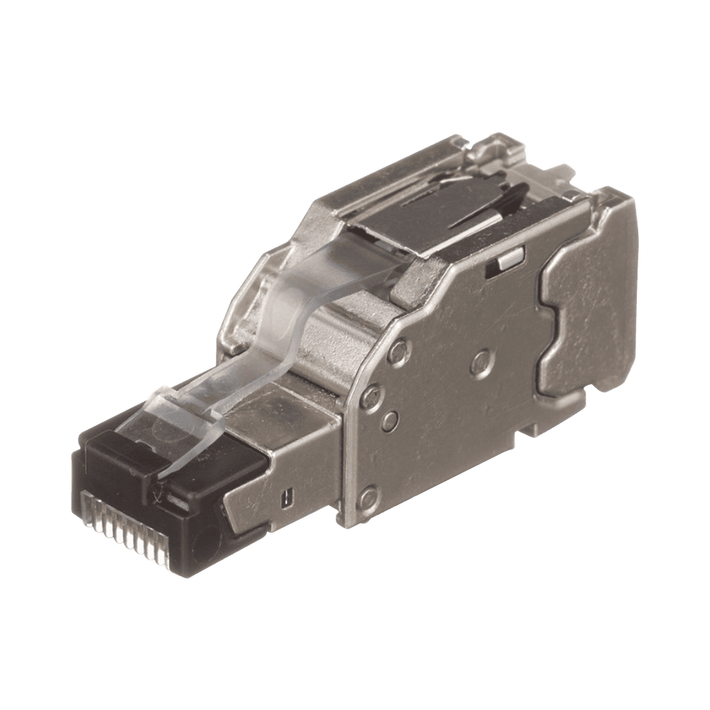 FPS6X88MTG-l Plug RJ45 Blindado, Instalación Recta, Terminación en Campo Certificable, Compatible con Cat5e, Cat6 y Cat6A, Color Plata FPS6X88MTG 1